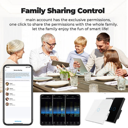 Tuya ZigBee Zero Firewire Touch Wall Remote Control Switch Light Control Voice Switch EU Plug, Style:, 1 Gang (White), 2 Gang (White), 3 Gang (White), 1 Gang (Black), 2 Gang (Black), 3 Gang (Black)