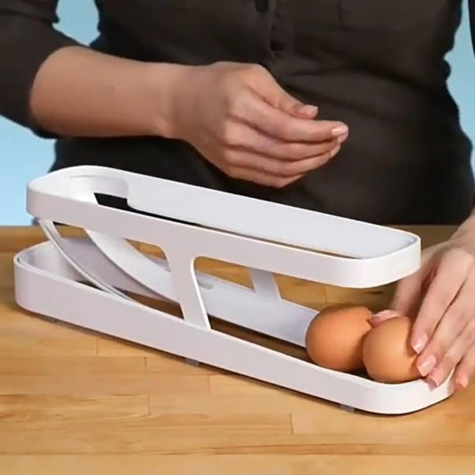 Automatic Eggs Storage Box Refrigerator Egg Dispenser Plastic Rolling Eggs Holder  Container