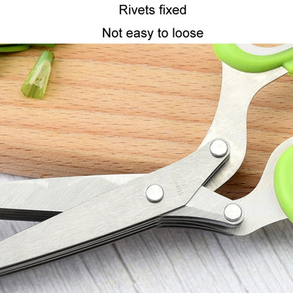 Five-Layer Vegetable Scissors Office Shredding Stainless Steel Scissors, Green White, Black Red, Green Gray, Blue Gray