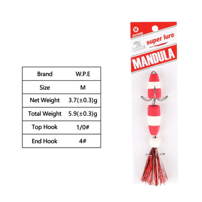 W.P.E PMG-M Foam Hook Soft Worm Bait Three Anchor Hook Fake Lures