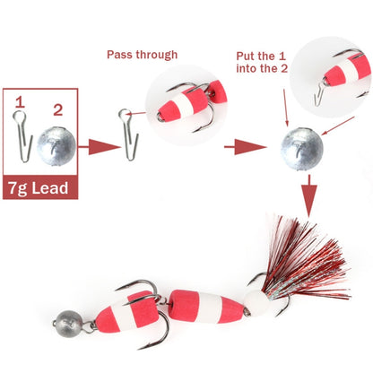 W.P.E PMG-M Foam Hook Soft Worm Bait Three Anchor Hook Fake Lures