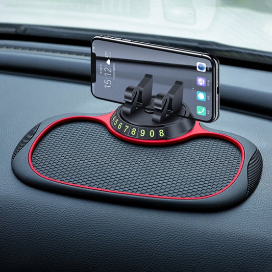 Car Center Console Mobile Phone Anti-skid Mat Temporary Parking Number Plate, Number Plate+Bracket Mat