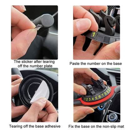 Car Center Console Mobile Phone Anti-skid Mat Temporary Parking Number Plate, Number Plate+Bracket Mat