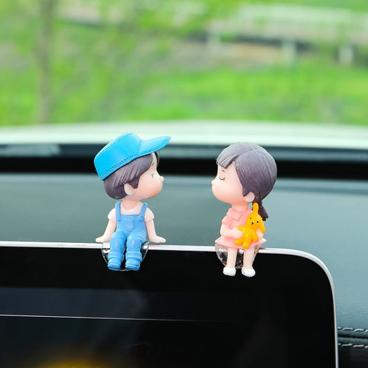 Car Ornament Ornament Lovely Kissing Couple Doll, Color:, Blue, Gray, Reading, Clever, Blue+Balloon, Blue+Blue White Balloon, Gray+Balloon, Gray+Gray Balloon, Reading+Balloon, Clever+Balloon, Stool Blue Couple, Stool Gray Couple, Stool Reading Couple��...