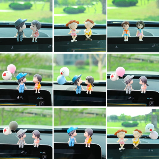 Car Ornament Ornament Lovely Kissing Couple Doll, Color:, Blue, Gray, Reading, Clever, Blue+Balloon, Blue+Blue White Balloon, Gray+Balloon, Gray+Gray Balloon, Reading+Balloon, Clever+Balloon, Stool Blue Couple, Stool Gray Couple, Stool Reading Couple��...