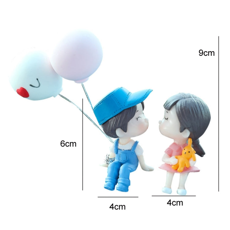 Car Ornament Ornament Lovely Kissing Couple Doll, Color:, Blue, Gray, Reading, Clever, Blue+Balloon, Blue+Blue White Balloon, Gray+Balloon, Gray+Gray Balloon, Reading+Balloon, Clever+Balloon, Stool Blue Couple, Stool Gray Couple, Stool Reading Couple��...