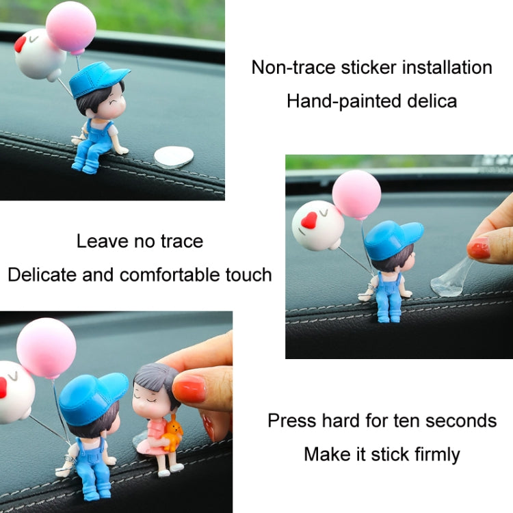 Car Ornament Ornament Lovely Kissing Couple Doll, Color:, Blue, Gray, Reading, Clever, Blue+Balloon, Blue+Blue White Balloon, Gray+Balloon, Gray+Gray Balloon, Reading+Balloon, Clever+Balloon, Stool Blue Couple, Stool Gray Couple, Stool Reading Couple��...
