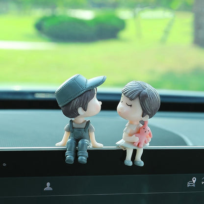 Car Ornament Ornament Lovely Kissing Couple Doll, Color:, Blue, Gray, Reading, Clever, Blue+Balloon, Blue+Blue White Balloon, Gray+Balloon, Gray+Gray Balloon, Reading+Balloon, Clever+Balloon, Stool Blue Couple, Stool Gray Couple, Stool Reading Couple��...