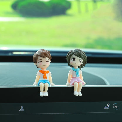 Car Ornament Ornament Lovely Kissing Couple Doll, Color:, Blue, Gray, Reading, Clever, Blue+Balloon, Blue+Blue White Balloon, Gray+Balloon, Gray+Gray Balloon, Reading+Balloon, Clever+Balloon, Stool Blue Couple, Stool Gray Couple, Stool Reading Couple��...