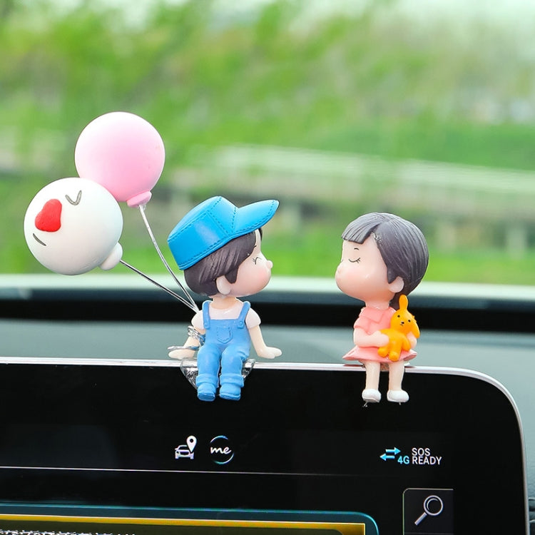 Car Ornament Ornament Lovely Kissing Couple Doll, Color:, Blue, Gray, Reading, Clever, Blue+Balloon, Blue+Blue White Balloon, Gray+Balloon, Gray+Gray Balloon, Reading+Balloon, Clever+Balloon, Stool Blue Couple, Stool Gray Couple, Stool Reading Couple��...