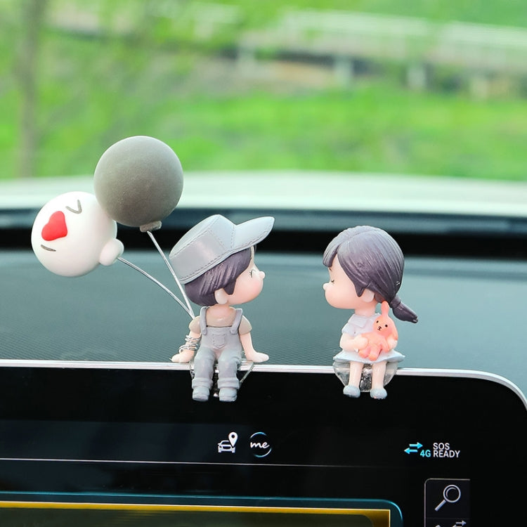 Car Ornament Ornament Lovely Kissing Couple Doll, Color:, Blue, Gray, Reading, Clever, Blue+Balloon, Blue+Blue White Balloon, Gray+Balloon, Gray+Gray Balloon, Reading+Balloon, Clever+Balloon, Stool Blue Couple, Stool Gray Couple, Stool Reading Couple��...