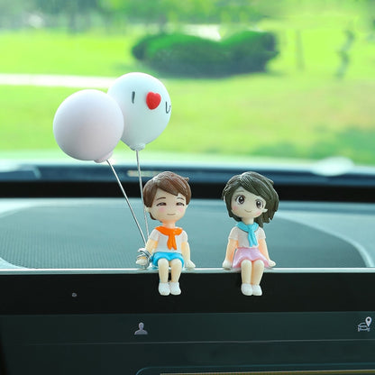 Car Ornament Ornament Lovely Kissing Couple Doll, Color:, Blue, Gray, Reading, Clever, Blue+Balloon, Blue+Blue White Balloon, Gray+Balloon, Gray+Gray Balloon, Reading+Balloon, Clever+Balloon, Stool Blue Couple, Stool Gray Couple, Stool Reading Couple��...