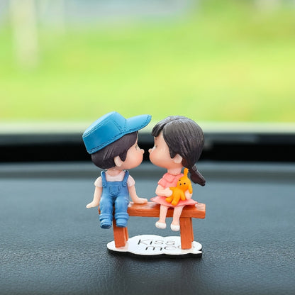 Car Ornament Ornament Lovely Kissing Couple Doll, Color:, Blue, Gray, Reading, Clever, Blue+Balloon, Blue+Blue White Balloon, Gray+Balloon, Gray+Gray Balloon, Reading+Balloon, Clever+Balloon, Stool Blue Couple, Stool Gray Couple, Stool Reading Couple��...