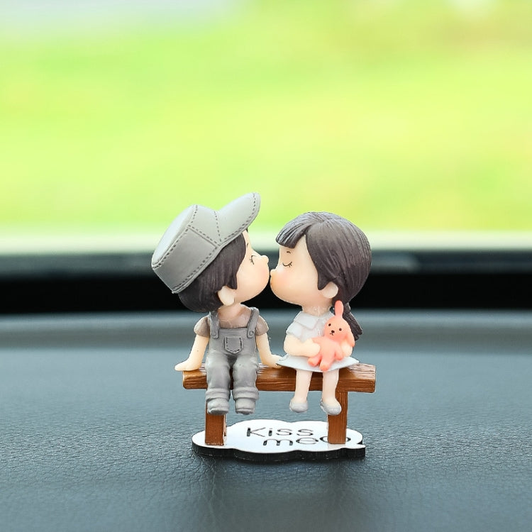 Car Ornament Ornament Lovely Kissing Couple Doll, Color:, Blue, Gray, Reading, Clever, Blue+Balloon, Blue+Blue White Balloon, Gray+Balloon, Gray+Gray Balloon, Reading+Balloon, Clever+Balloon, Stool Blue Couple, Stool Gray Couple, Stool Reading Couple��...