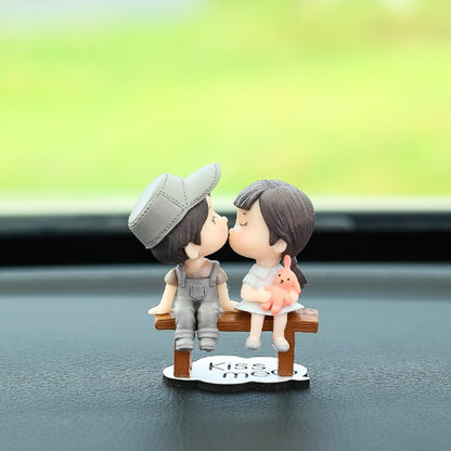 Car Ornament Ornament Lovely Kissing Couple Doll, Color:, Blue, Gray, Reading, Clever, Blue+Balloon, Blue+Blue White Balloon, Gray+Balloon, Gray+Gray Balloon, Reading+Balloon, Clever+Balloon, Stool Blue Couple, Stool Gray Couple, Stool Reading Couple��...