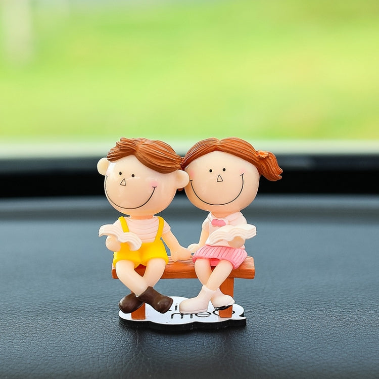 Car Ornament Ornament Lovely Kissing Couple Doll, Color:, Blue, Gray, Reading, Clever, Blue+Balloon, Blue+Blue White Balloon, Gray+Balloon, Gray+Gray Balloon, Reading+Balloon, Clever+Balloon, Stool Blue Couple, Stool Gray Couple, Stool Reading Couple��...