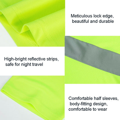 Reflective Quick-drying T-shirt Lapel Short-sleeved Safety Work Shirt, XXL, XXXL, XXXXL, M, L, XL