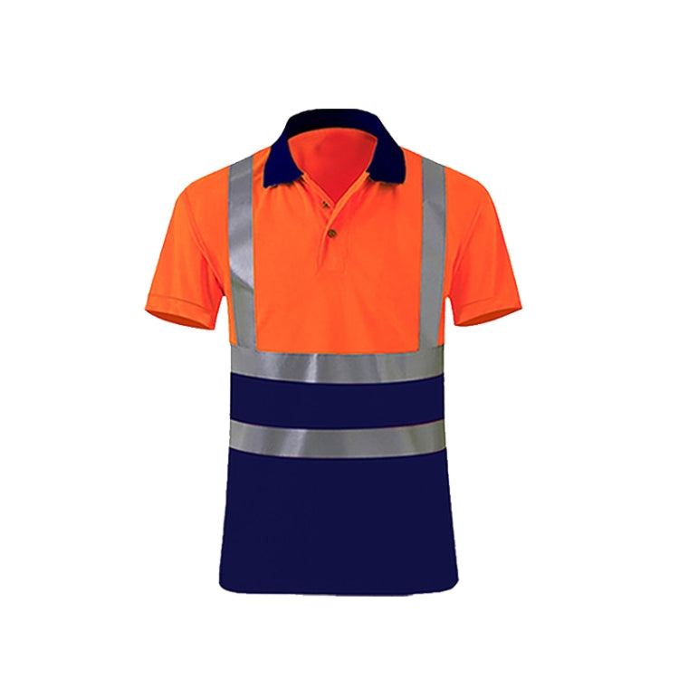 Reflective Quick-drying T-shirt Lapel Short-sleeved Safety Work Shirt, XXL, XXXL, XXXXL, M, L, XL