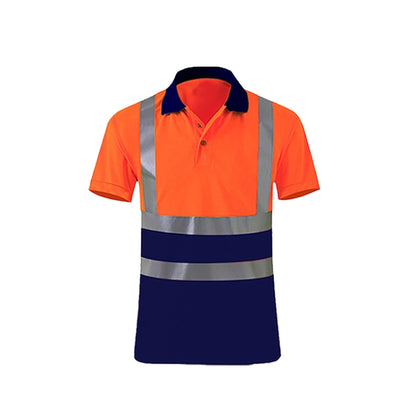 Reflective Quick-drying T-shirt Lapel Short-sleeved Safety Work Shirt, XXL, XXXL, XXXXL, M, L, XL