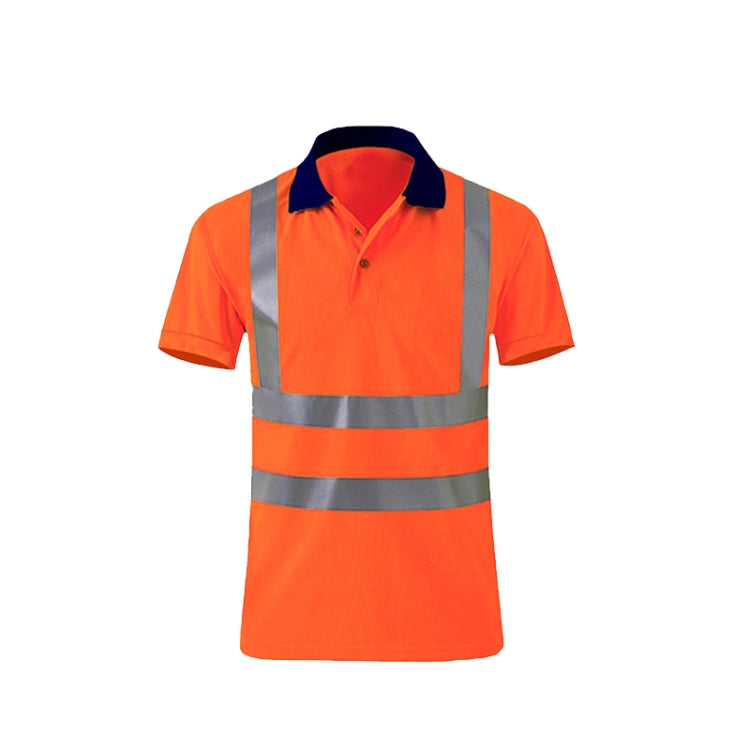 Reflective Quick-drying T-shirt Lapel Short-sleeved Safety Work Shirt, XXL, XXXL, XXXXL, M, L, XL