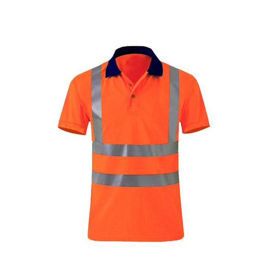 Reflective Quick-drying T-shirt Lapel Short-sleeved Safety Work Shirt, XXL, XXXL, XXXXL, M, L, XL
