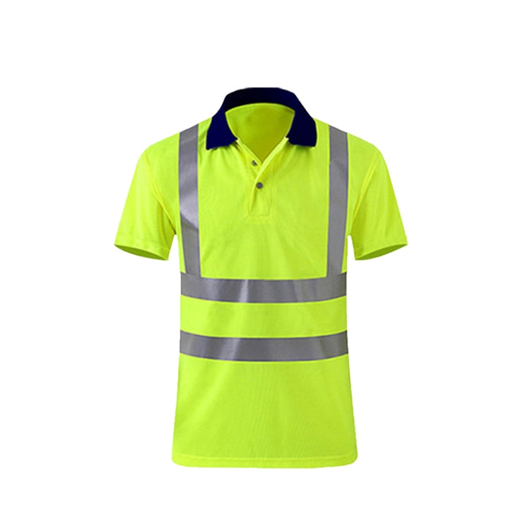Reflective Quick-drying T-shirt Lapel Short-sleeved Safety Work Shirt, XXL, XXXL, XXXXL, M, L, XL