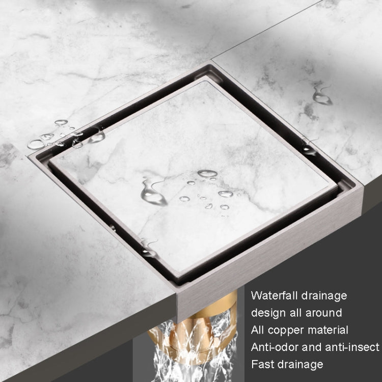 Bathroom Large Displacement Anti-odor Floor Drain, Style:, K8011 Gold+Black Straight Row, K8011 Gold+Magnetic Suspension, K8012 Chrome Plated+Black Straight Row, K8012 Chrome Plated+Magnetic Suspension, K8014 Nickel Brushes+Black Straight Row����������...