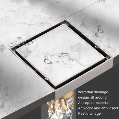 Bathroom Large Displacement Anti-odor Floor Drain, Style:, K8011 Gold+Black Straight Row, K8011 Gold+Magnetic Suspension, K8012 Chrome Plated+Black Straight Row, K8012 Chrome Plated+Magnetic Suspension, K8014 Nickel Brushes+Black Straight Row����������...