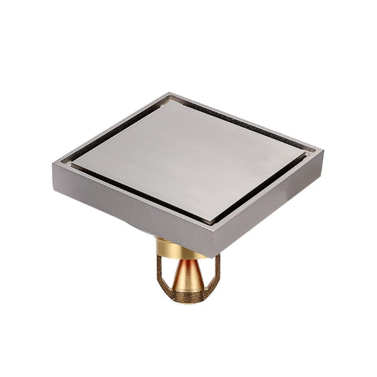 Bathroom Large Displacement Anti-odor Floor Drain, Style:, K8011 Gold+Black Straight Row, K8011 Gold+Magnetic Suspension, K8012 Chrome Plated+Black Straight Row, K8012 Chrome Plated+Magnetic Suspension, K8014 Nickel Brushes+Black Straight Row����������...