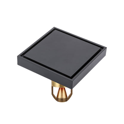 Bathroom Large Displacement Anti-odor Floor Drain, Style:, K8011 Gold+Black Straight Row, K8011 Gold+Magnetic Suspension, K8012 Chrome Plated+Black Straight Row, K8012 Chrome Plated+Magnetic Suspension, K8014 Nickel Brushes+Black Straight Row����������...