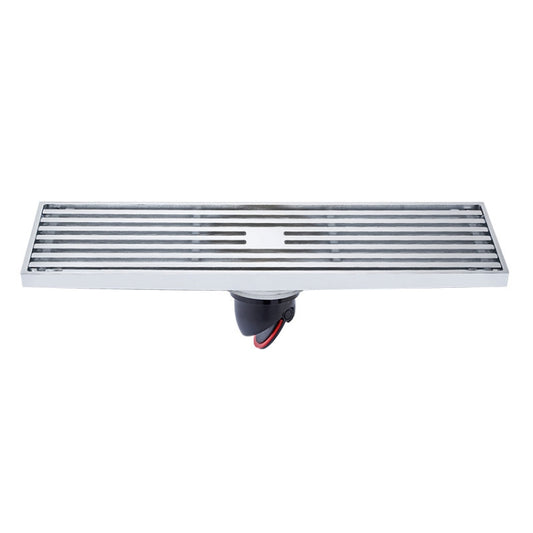 8x30cm Extended Full Copper Strip Floor Drain, Style:, K8034 Chrome Plated+Black Straight Row, K8034 Chrome Plated+Copper Self Seal, K8034 Chrome Plated+5.5 Deep Water Seal, K8034 Chrome Plated+Magnetic Suspension, K8035 Nickel Brushes+Black Straight R...