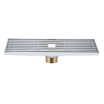 8x30cm Extended Full Copper Strip Floor Drain, Style:, K8034 Chrome Plated+Black Straight Row, K8034 Chrome Plated+Copper Self Seal, K8034 Chrome Plated+5.5 Deep Water Seal, K8034 Chrome Plated+Magnetic Suspension, K8035 Nickel Brushes+Black Straight R...