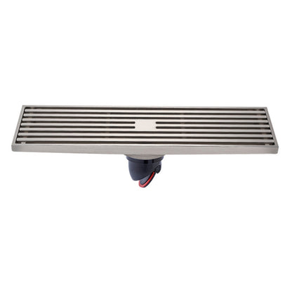 8x30cm Extended Full Copper Strip Floor Drain, Style:, K8034 Chrome Plated+Black Straight Row, K8034 Chrome Plated+Copper Self Seal, K8034 Chrome Plated+5.5 Deep Water Seal, K8034 Chrome Plated+Magnetic Suspension, K8035 Nickel Brushes+Black Straight R...