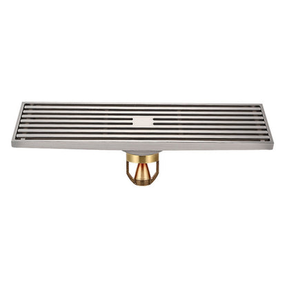 8x30cm Extended Full Copper Strip Floor Drain, Style:, K8034 Chrome Plated+Black Straight Row, K8034 Chrome Plated+Copper Self Seal, K8034 Chrome Plated+5.5 Deep Water Seal, K8034 Chrome Plated+Magnetic Suspension, K8035 Nickel Brushes+Black Straight R...