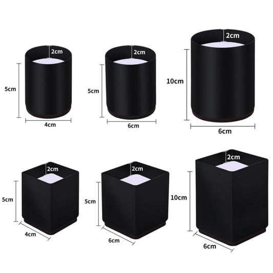 2pcs/set Furniture Carbon Steel Wraparound Heightening Foot Pad, Style:, Round 4x5cm (Black), Round 4x5cm (Brown), Round 6x5cm (Black), Round 6x5cm (Brown), Round 6x10cm (Black), Round 6x10cm (Brown), Square 4x5cm (Black), Square 4x5cm (Brown)���������...
