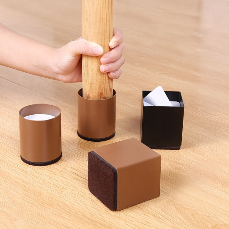2pcs/set Furniture Carbon Steel Wraparound Heightening Foot Pad, Style:, Round 4x5cm (Black), Round 4x5cm (Brown), Round 6x5cm (Black), Round 6x5cm (Brown), Round 6x10cm (Black), Round 6x10cm (Brown), Square 4x5cm (Black), Square 4x5cm (Brown)���������...