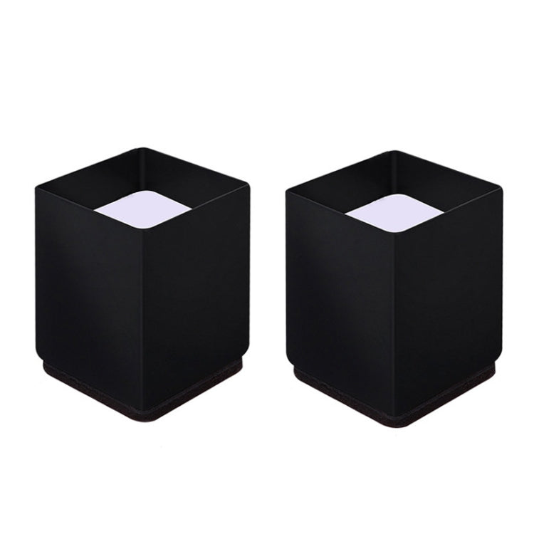 2pcs/set Furniture Carbon Steel Wraparound Heightening Foot Pad, Style:, Round 4x5cm (Black), Round 4x5cm (Brown), Round 6x5cm (Black), Round 6x5cm (Brown), Round 6x10cm (Black), Round 6x10cm (Brown), Square 4x5cm (Black), Square 4x5cm (Brown)���������...