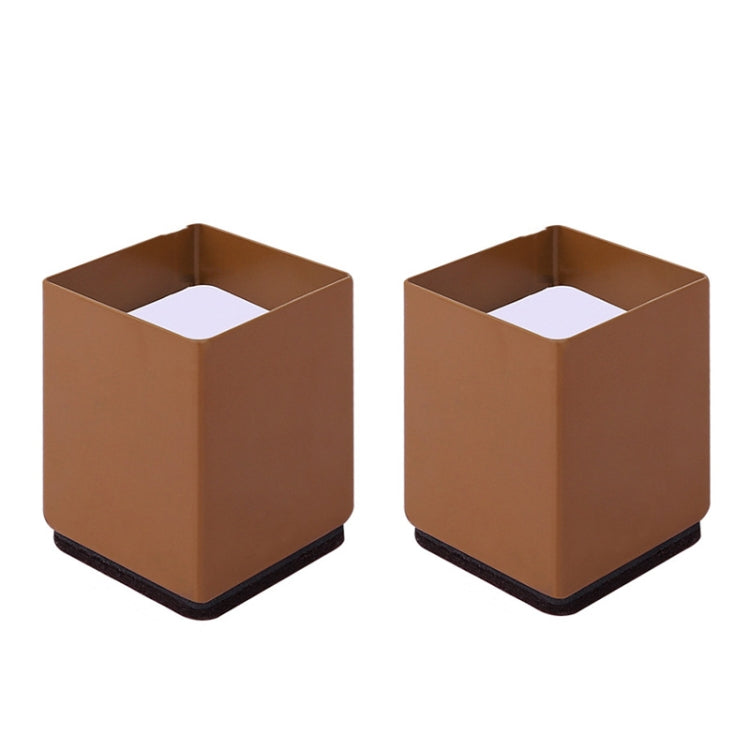 2pcs/set Furniture Carbon Steel Wraparound Heightening Foot Pad, Style:, Round 4x5cm (Black), Round 4x5cm (Brown), Round 6x5cm (Black), Round 6x5cm (Brown), Round 6x10cm (Black), Round 6x10cm (Brown), Square 4x5cm (Black), Square 4x5cm (Brown)���������...