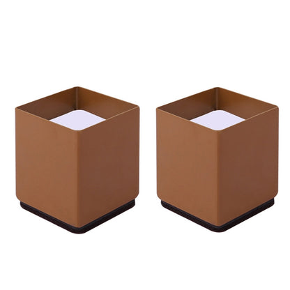 2pcs/set Furniture Carbon Steel Wraparound Heightening Foot Pad, Style:, Round 4x5cm (Black), Round 4x5cm (Brown), Round 6x5cm (Black), Round 6x5cm (Brown), Round 6x10cm (Black), Round 6x10cm (Brown), Square 4x5cm (Black), Square 4x5cm (Brown)���������...