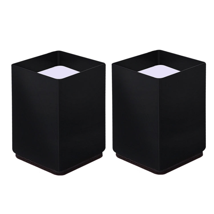 2pcs/set Furniture Carbon Steel Wraparound Heightening Foot Pad, Style:, Round 4x5cm (Black), Round 4x5cm (Brown), Round 6x5cm (Black), Round 6x5cm (Brown), Round 6x10cm (Black), Round 6x10cm (Brown), Square 4x5cm (Black), Square 4x5cm (Brown)���������...