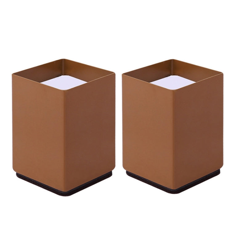 2pcs/set Furniture Carbon Steel Wraparound Heightening Foot Pad, Style:, Round 4x5cm (Black), Round 4x5cm (Brown), Round 6x5cm (Black), Round 6x5cm (Brown), Round 6x10cm (Black), Round 6x10cm (Brown), Square 4x5cm (Black), Square 4x5cm (Brown)���������...