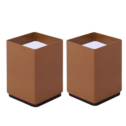 2pcs/set Furniture Carbon Steel Wraparound Heightening Foot Pad, Style:, Round 4x5cm (Black), Round 4x5cm (Brown), Round 6x5cm (Black), Round 6x5cm (Brown), Round 6x10cm (Black), Round 6x10cm (Brown), Square 4x5cm (Black), Square 4x5cm (Brown)���������...