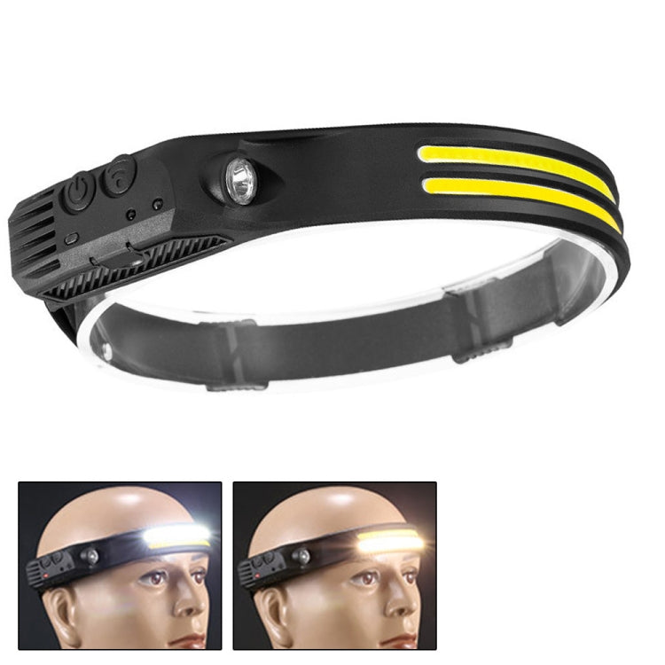 USB Rechargeable Motion Sensor Headlamp COB Outdoor Fishing Flashlight, W689-1 Red+White Light, W689-2 White+Warm Light, W689-3 Red White Warm, W689-2 White Light, W689-3 White Light