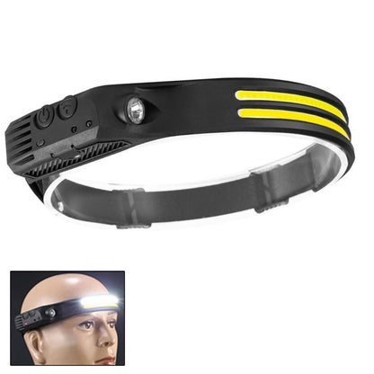 USB Rechargeable Motion Sensor Headlamp COB Outdoor Fishing Flashlight, W689-1 Red+White Light, W689-2 White+Warm Light, W689-3 Red White Warm, W689-2 White Light, W689-3 White Light