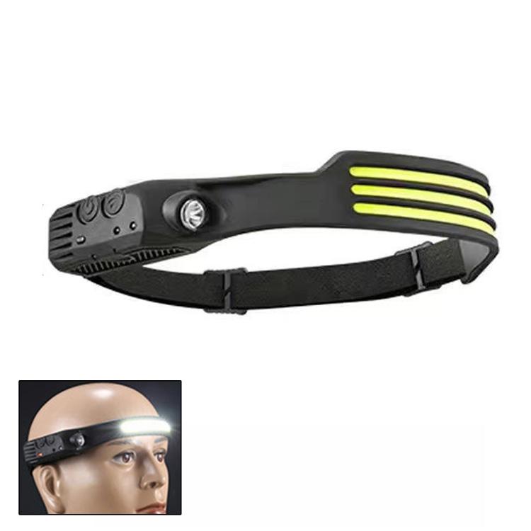 USB Rechargeable Motion Sensor Headlamp COB Outdoor Fishing Flashlight, W689-1 Red+White Light, W689-2 White+Warm Light, W689-3 Red White Warm, W689-2 White Light, W689-3 White Light