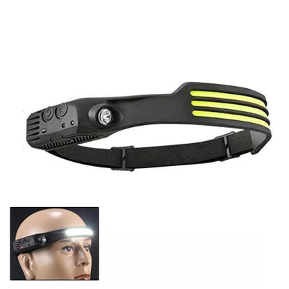 USB Rechargeable Motion Sensor Headlamp COB Outdoor Fishing Flashlight, W689-1 Red+White Light, W689-2 White+Warm Light, W689-3 Red White Warm, W689-2 White Light, W689-3 White Light