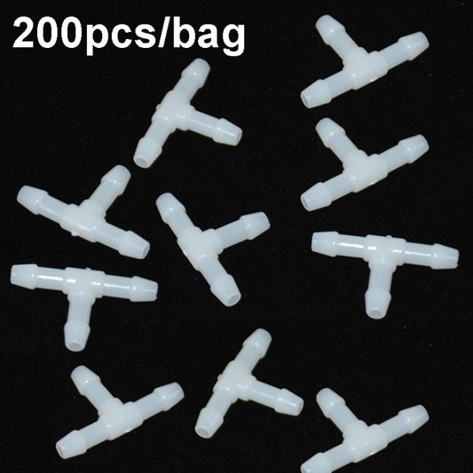 200pcs/bag Universal Car Spray Hose Connector Connection Tube Plastic Snap, Style:, Straight Type, T Type, Y Type