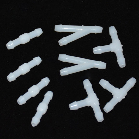200pcs/bag Universal Car Spray Hose Connector Connection Tube Plastic Snap, Style:, Straight Type, T Type, Y Type