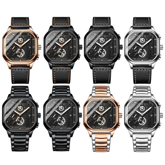 BINBOND B6577 30M Waterproof Luminous Square Quartz Watch