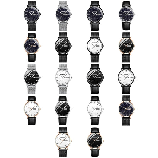 BINBOND B3820 30M Waterproof Ultra-thin Quartz Luminous Starry Watch